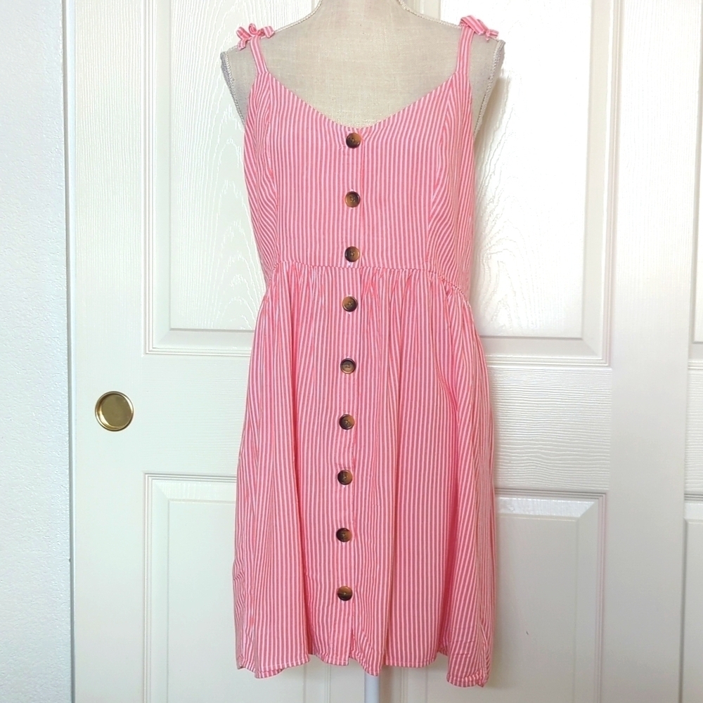 Peyton & Parker Pink Mini Striped Dress